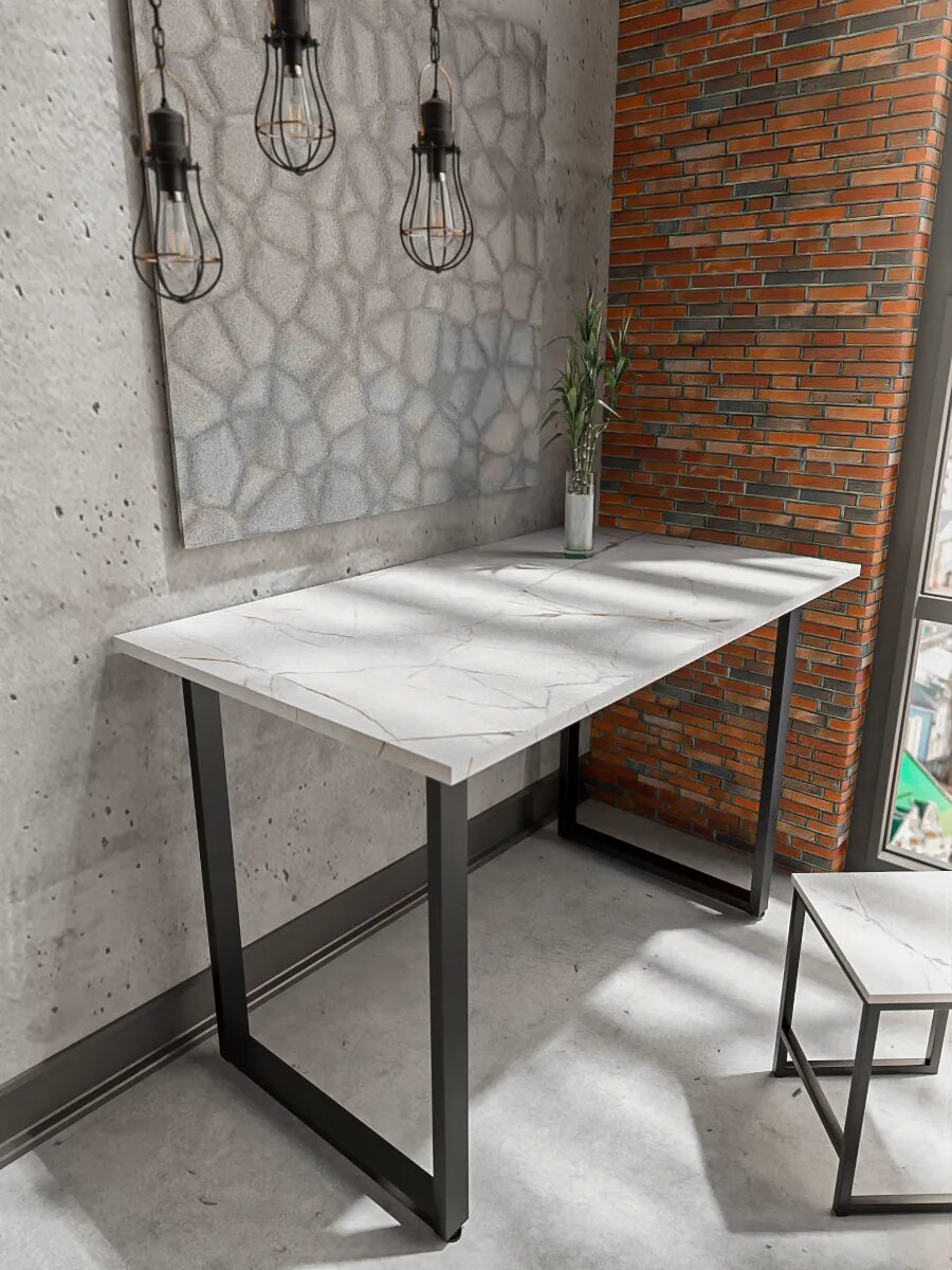 Стол POLLYTIME Loft письменный кухонный офисный 100 см x 75 см x 57 см металлический каркас