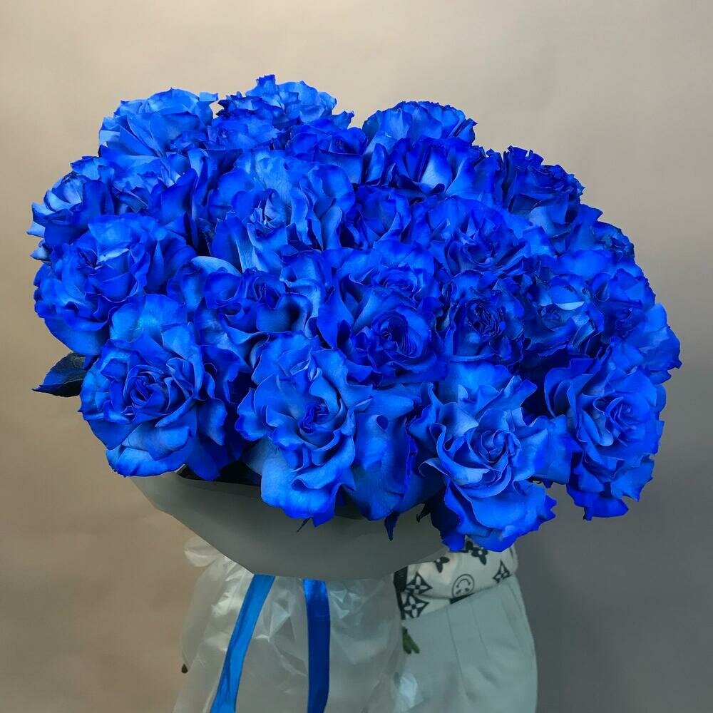 Букет из синих французских роз 25 шт.
