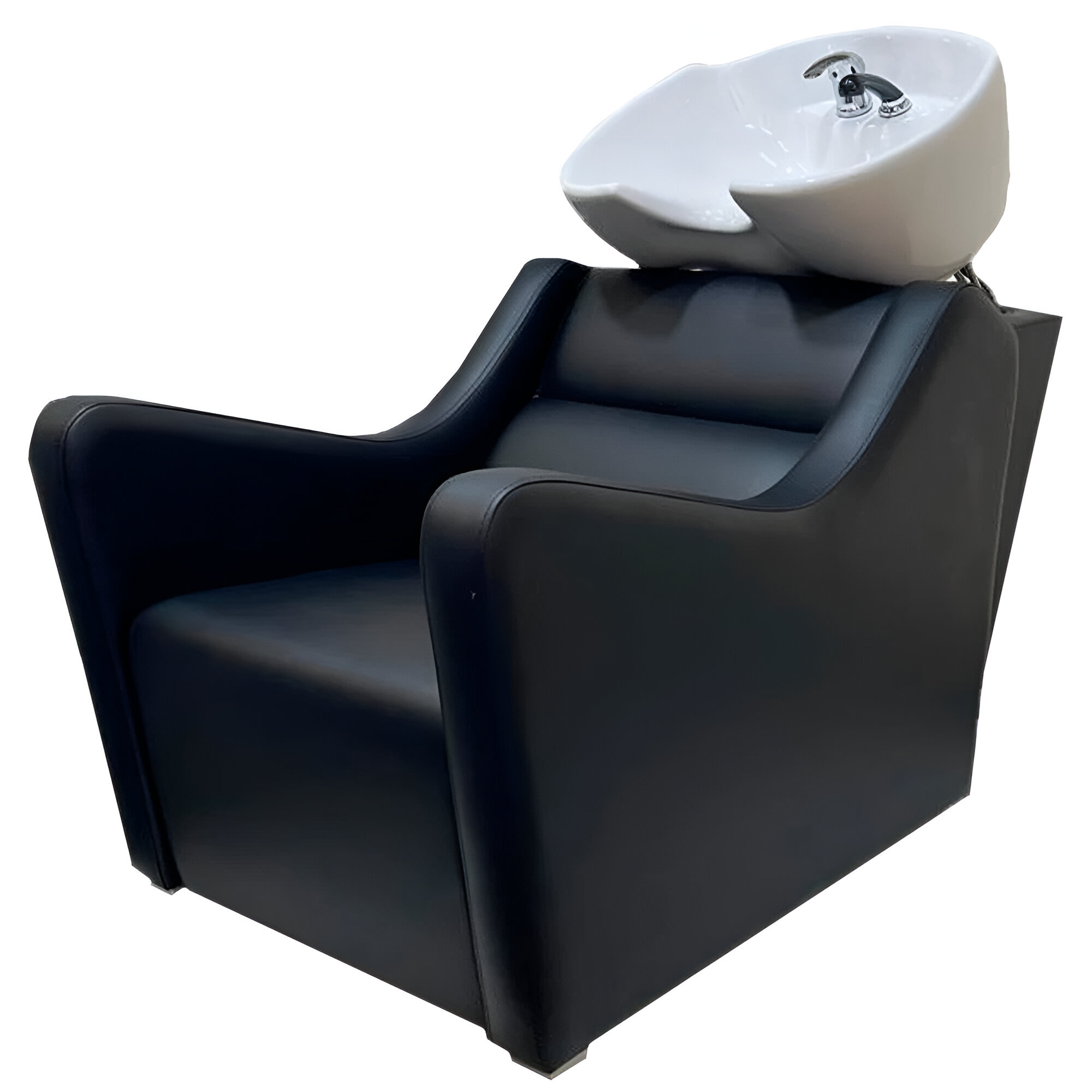 Парикмахерская мойка "Флора" черный цвет белая глубокая раковина