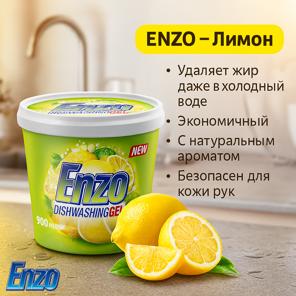 Гель для посуды ENZO - ароматом Лимона 900 гр