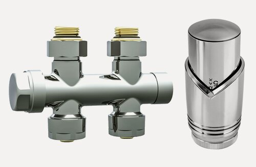 Изображение товара Комплект термостатический интегрированный прямой 1/2" цвет хром