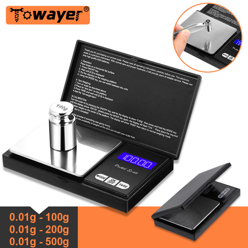 Ювелирные весы, точность измерения 0,01г, нержавеющая платформа, для магазинов — фото 1
