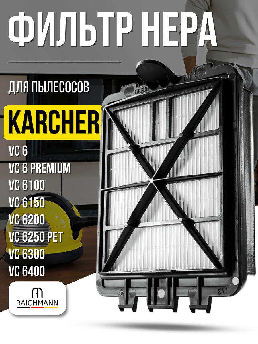 Фильтр для пылесоса Karcher VC 6 VC 6 Premium VC 6100 VC 6150 VC 6200 VC 6250 Pet VC 6300 VC 6400 (6.414-805.0)