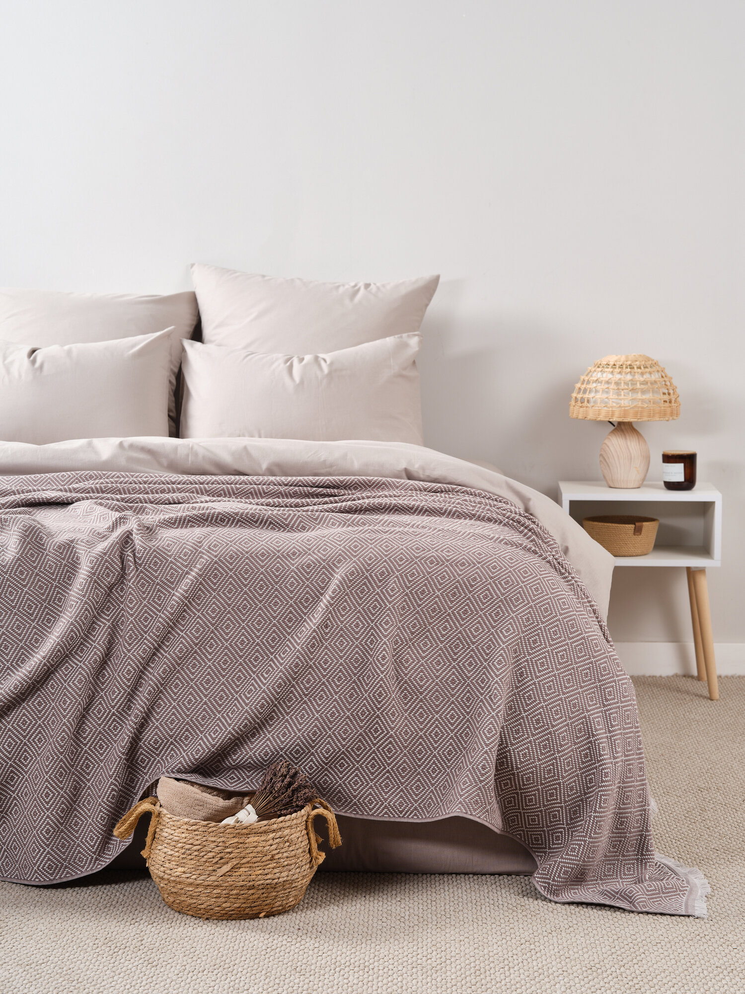 Плед Ночь Нежна 200х220 Серый 100% хлопок