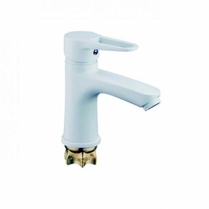 Смеситель для раковины Zegor PUD1-A045-YW, однорычажный, цинк, картридж 35 мм, белый