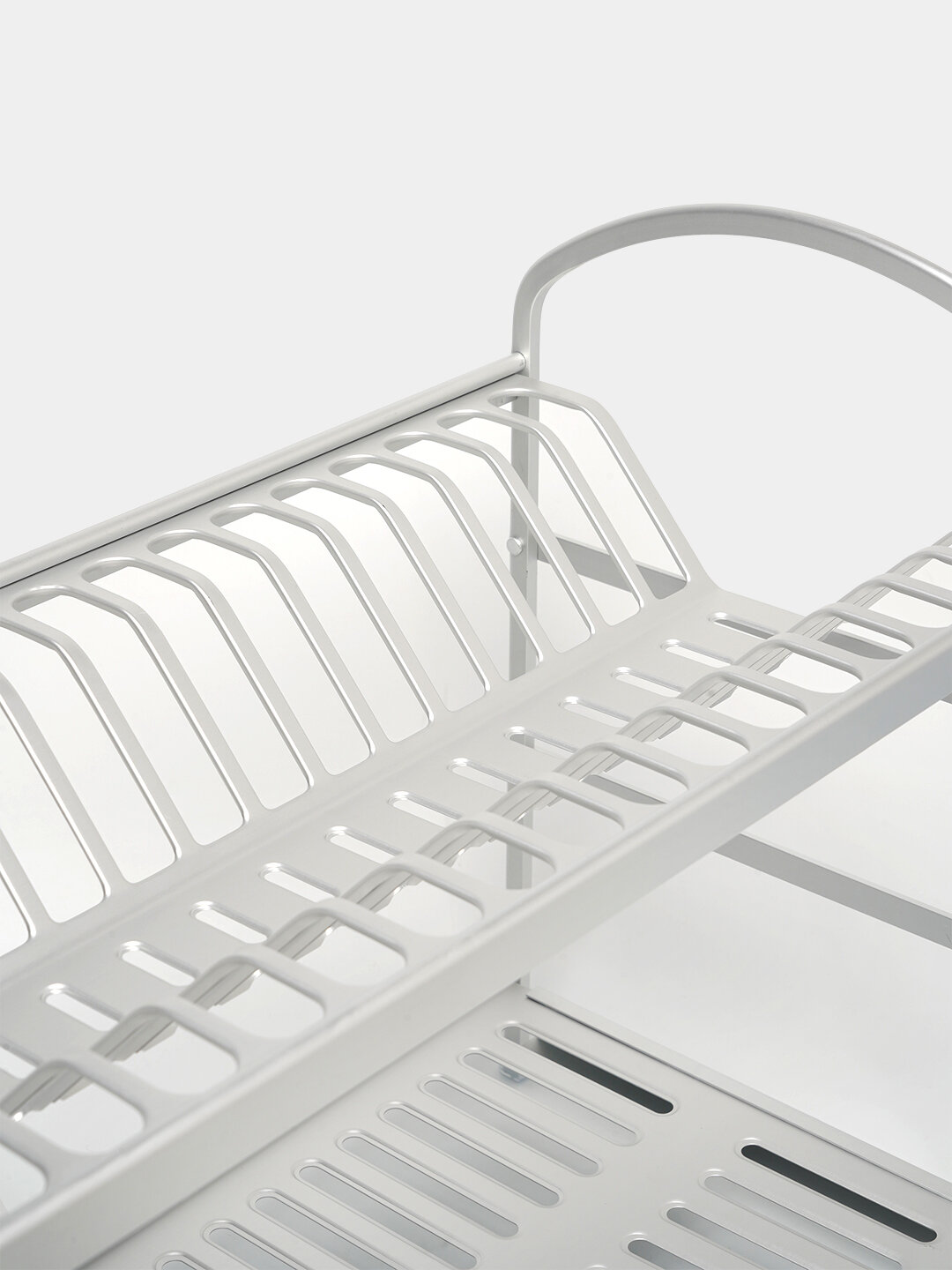 Сушилка для посуды, настольная, с поддоном, алюминиевая — фото 1