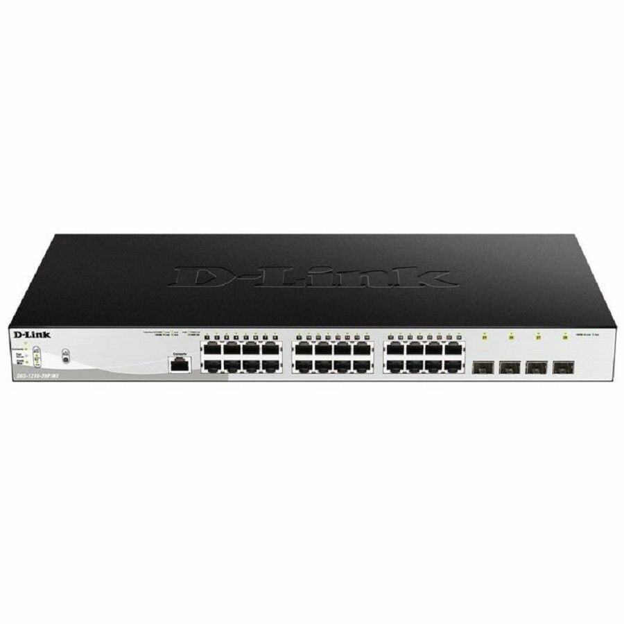D - Link Коммутатор DGS - 1210 - 28P ME B2A гигабитный управляемый L2, 24xRJ45+PoE 1 Гбит с, 4xSFP, 1xConsole