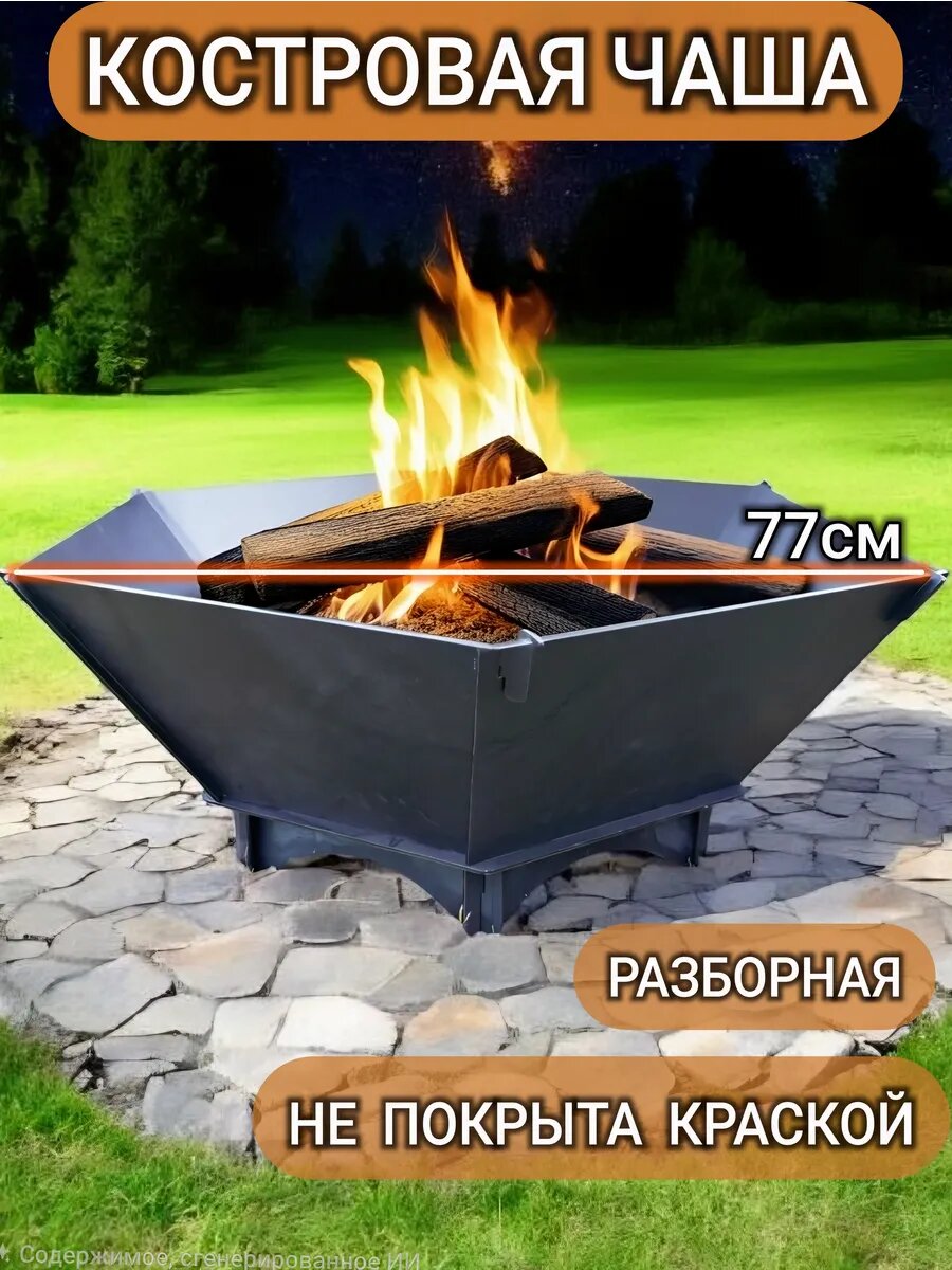 Костровая чаша без рисунка 3мм разборная