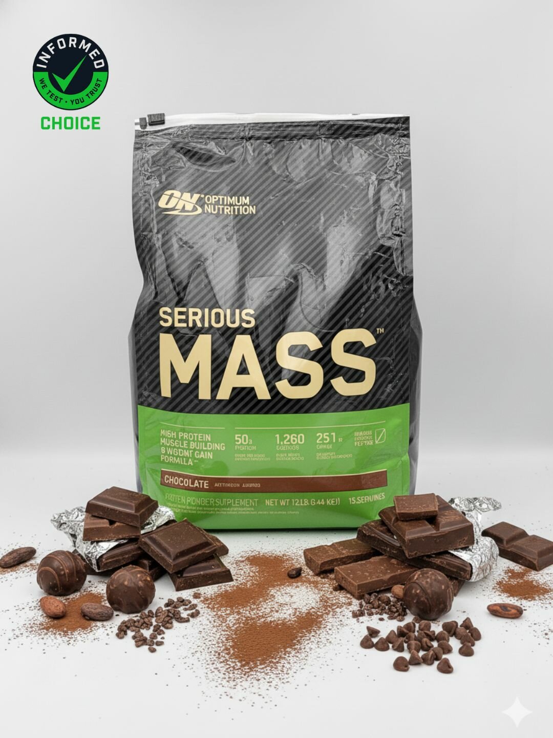 ON Serious mass 5,4kg USA вкус Сhocolate, оригинальный гейнер для набора массы