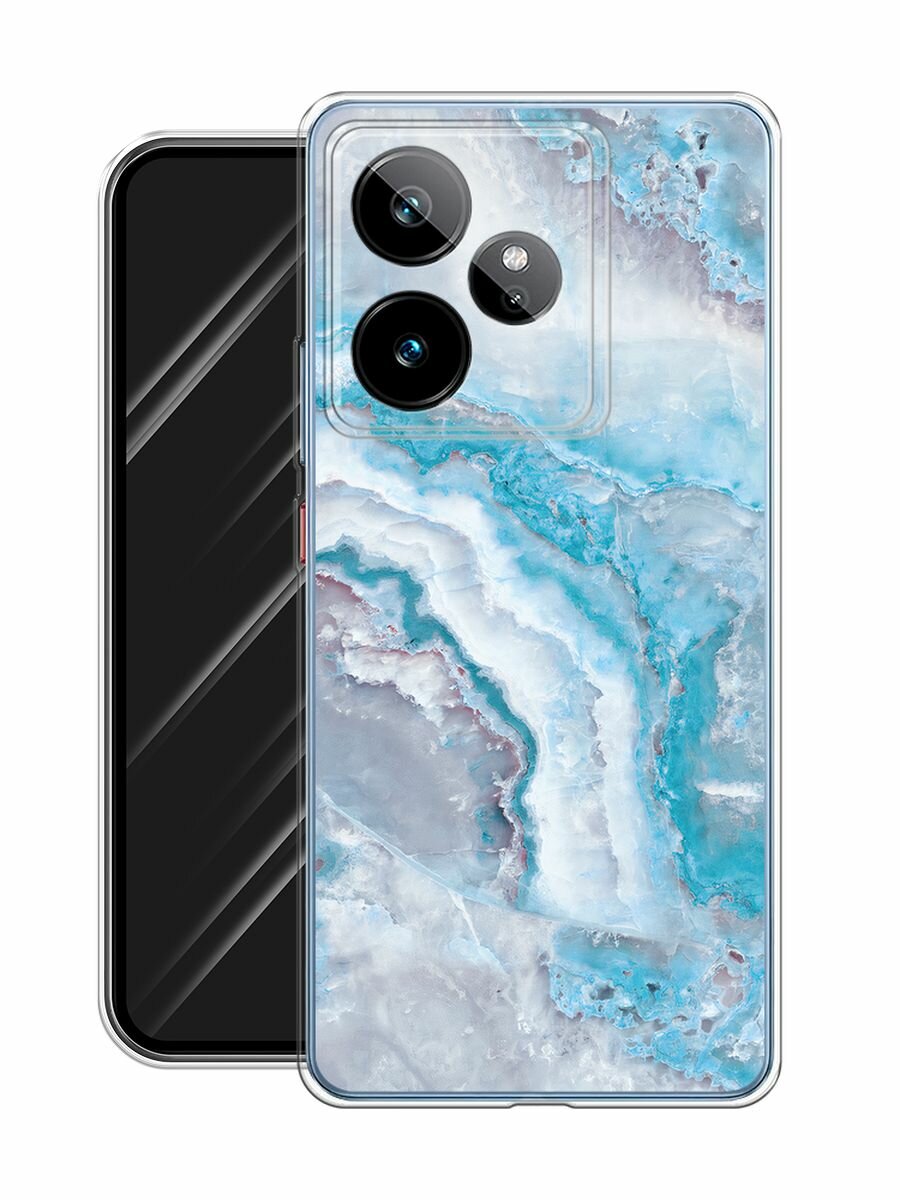 Чехол на Realme GT 7/GT 7T / Реалми GT 7/GT 7T с принтом "Нежно-голубой мрамор" — фото 1