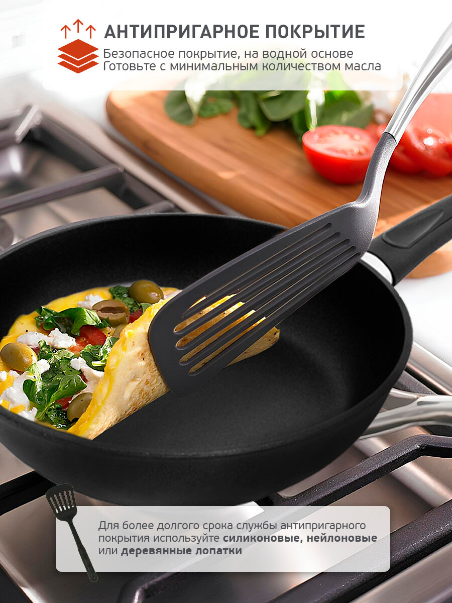 Сковорода ПоварЛюкс "Лучшая цена", 22 см, антипригарное покрытие — фото 1