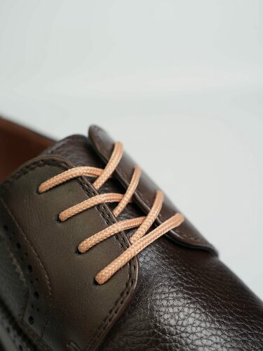 Изображение товара Шнурки для туфель 70 см бежевые круглые, короткие, тонкие