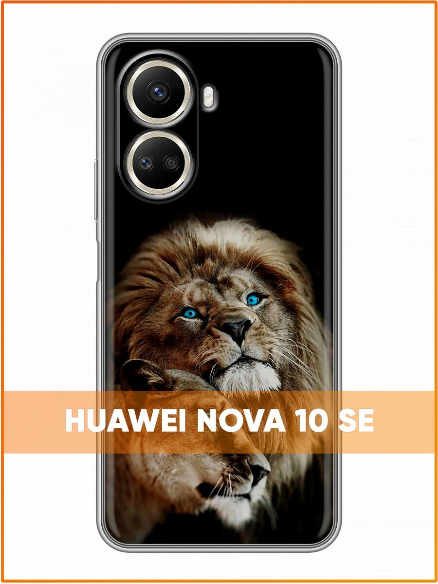 Чехол для Huawei Nova 10 SE с принтом для мужчин со львами (Хуавей Нова 10 SE)