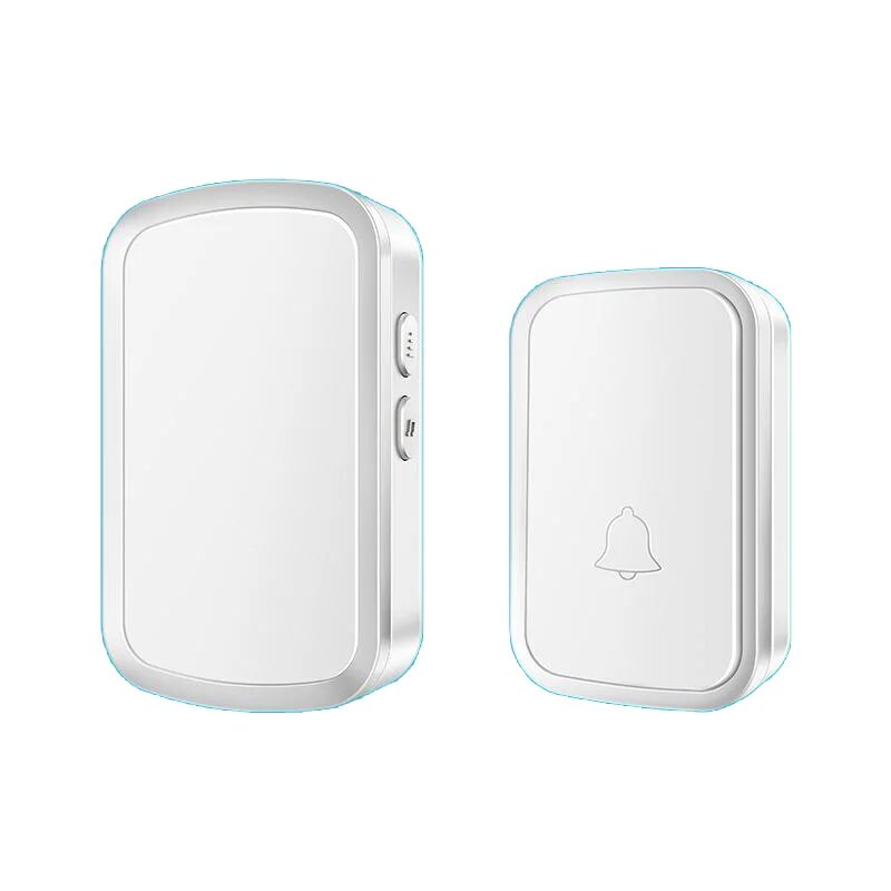 Умный беспроводной дверной звонок Xiaomi, комплект дверного звонка, водонепроницаемый с автономным питанием, 300 м/984 футов, пульт дистанционного управления, 60 песен, мелодия, звук, домашняя безопасность All White