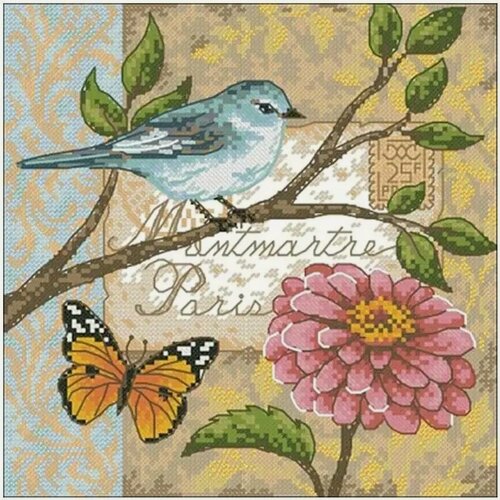 Изображение товара 70-65103 Набор для вышивания крестом "Птичья почта",15*15см, DIMENSIONS