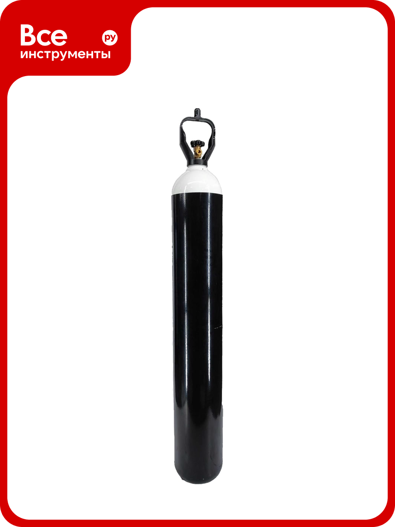 Баллон стальной бесшовный 50 л 200 атм черно-белый Китай Газ За Час 5024