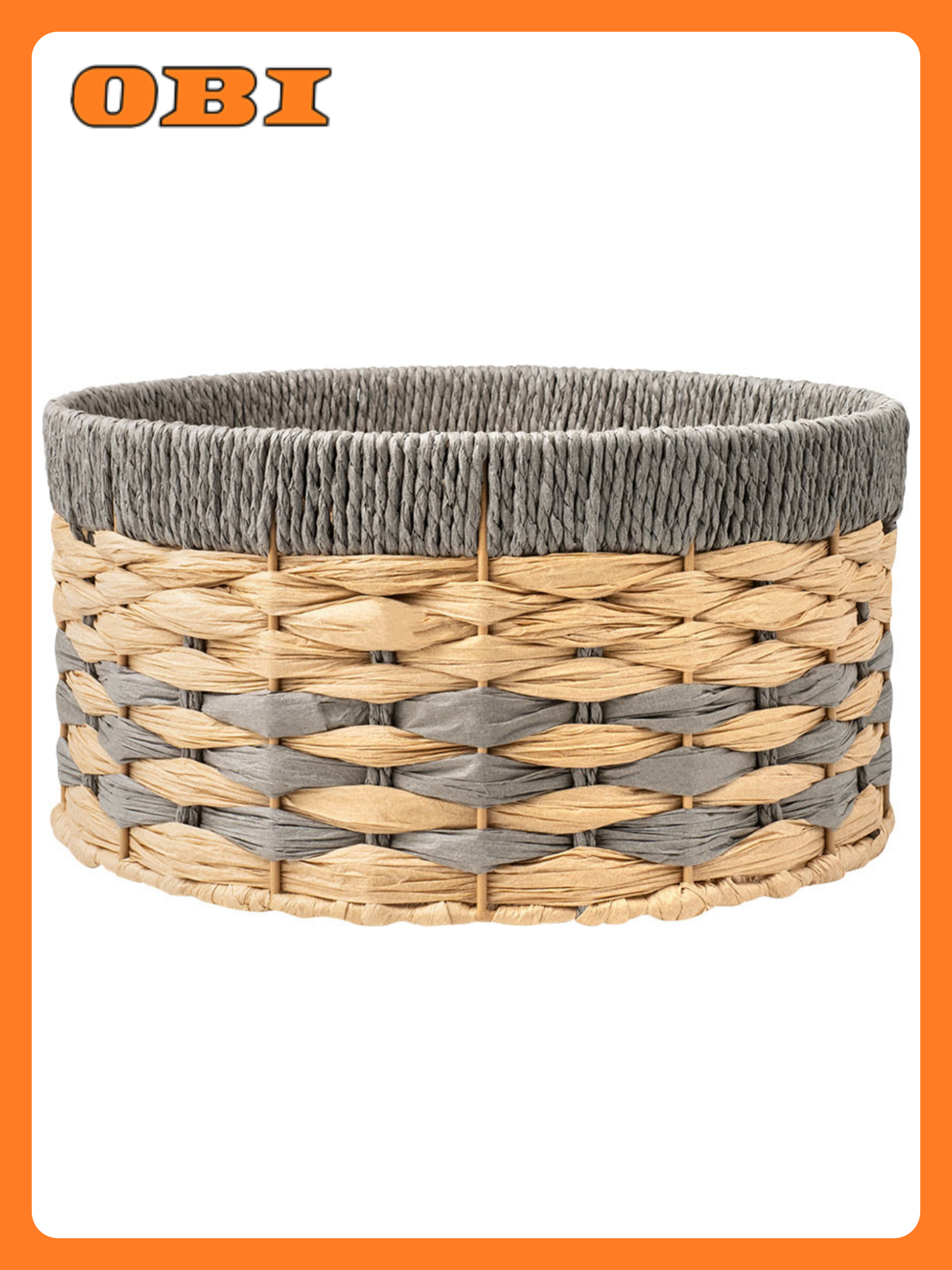 Корзина Handy Home  Колос   плетеная  бумага  металл  бежево серая
