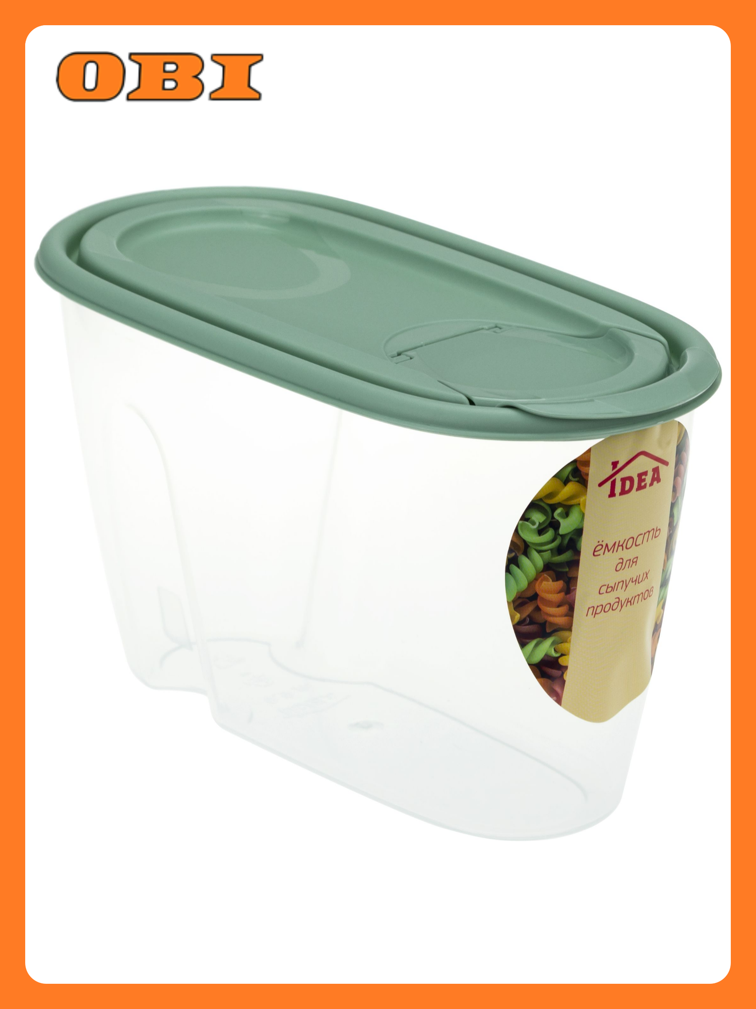 Банка IDEA для сыпучих продуктов пластик 0.9 л овальная прозрачная с крышкой
