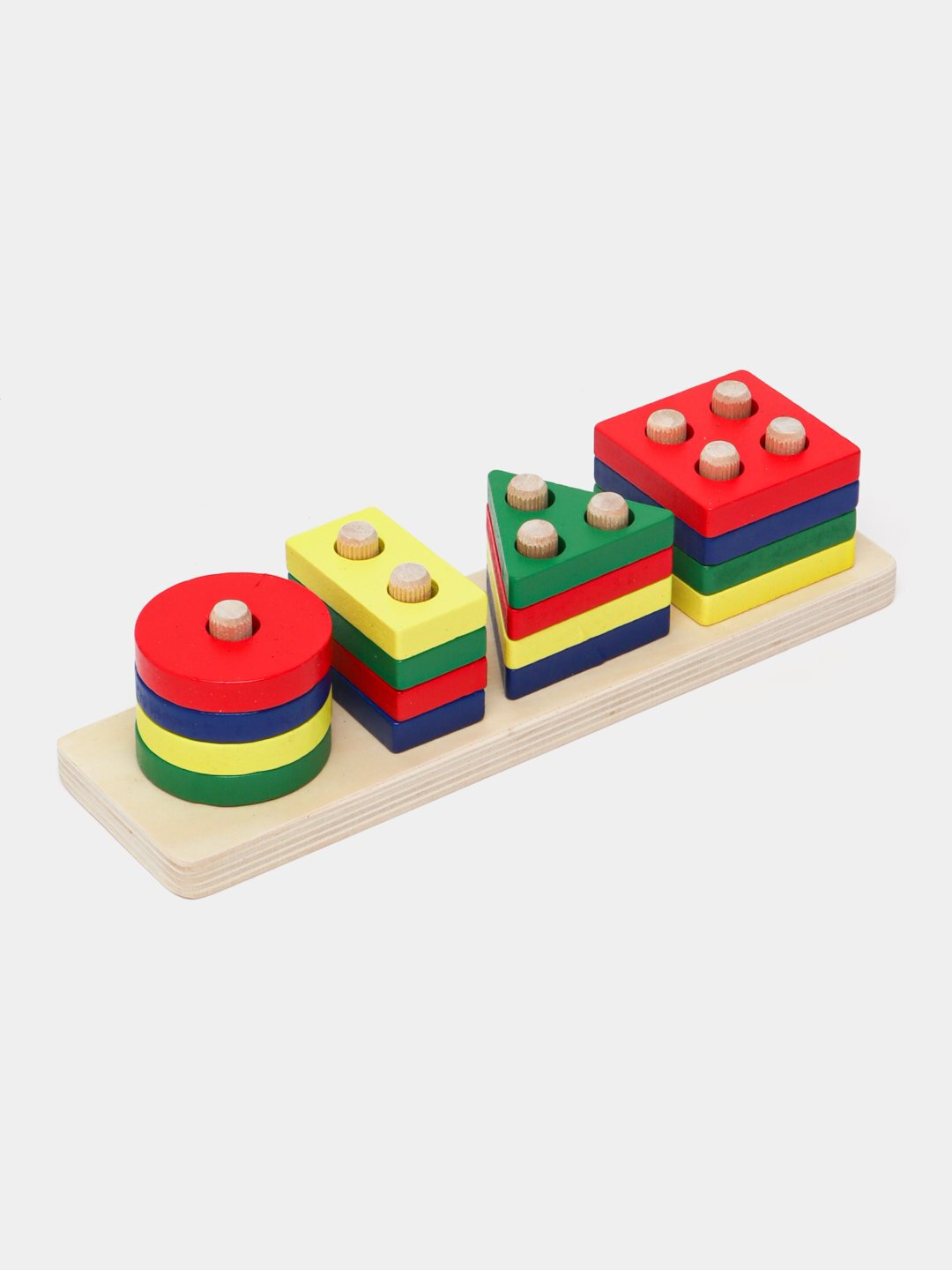 Сортер детский деревянный, головоломка, мозаика, танграм, 3D фигуры — фото 1