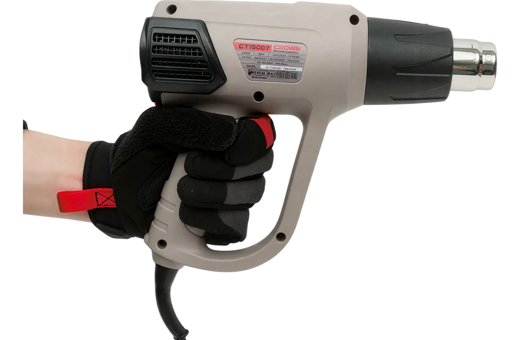 Фен технический CROWN CT19007, 2000Вт, 3 режима температуры, 50-600°C, кейс — фото 1