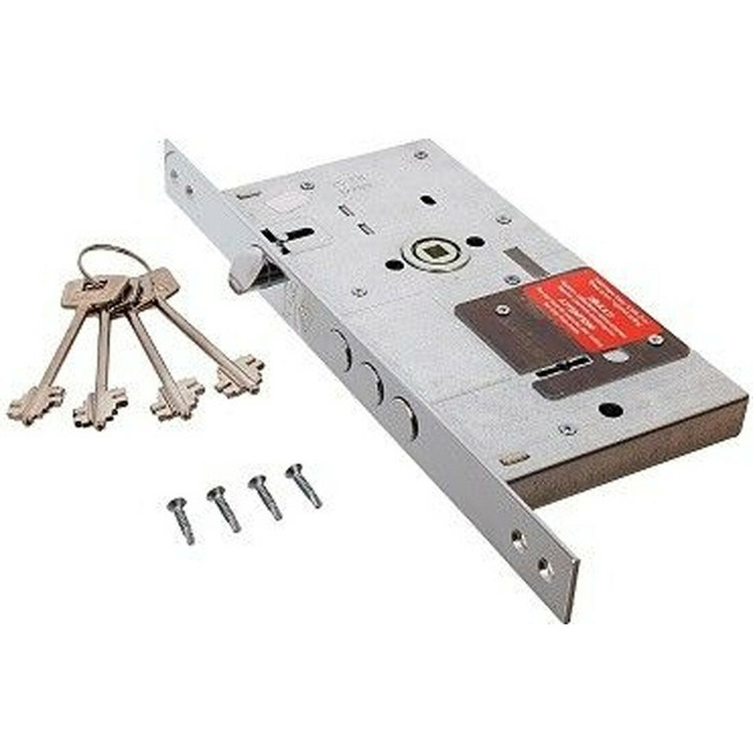 Замок врезной сувальдный Kale Kilit 252RL-85BS60-CP-4KEY-(w/o SP w/o Ros)-PB 252RL000021