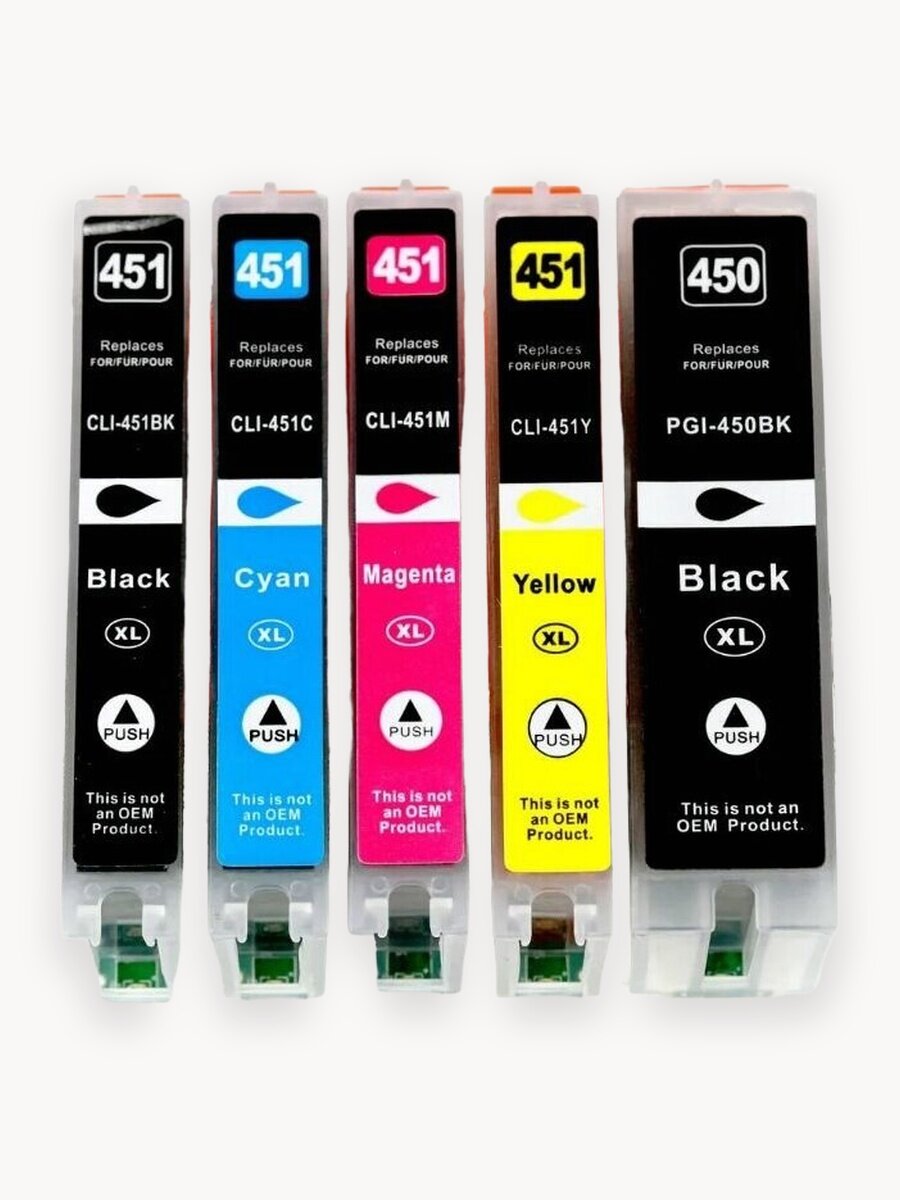 Картриджи для Canon PGI-450 / CLI-451 XL для Pixma iP7240, MG5440, MG5540, MG5640 (5 цветов) от INKO
