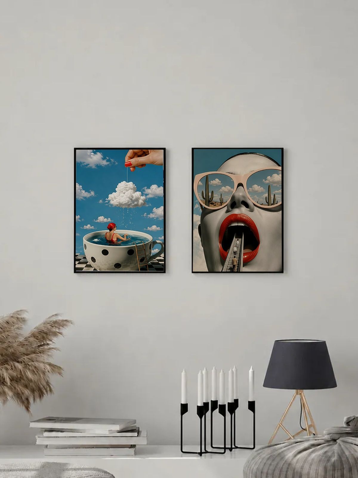 Набор Постеров / Плакатов Интерьерные Сюрреализм (Surrealism) 2 Листа А4