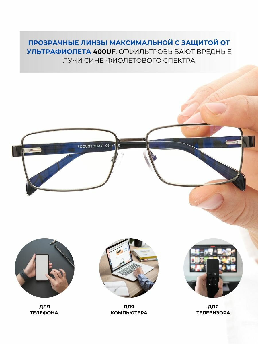 Изображение Очки для зрения антибликовые +2.75 корригирующие с диоптриями для чтения
