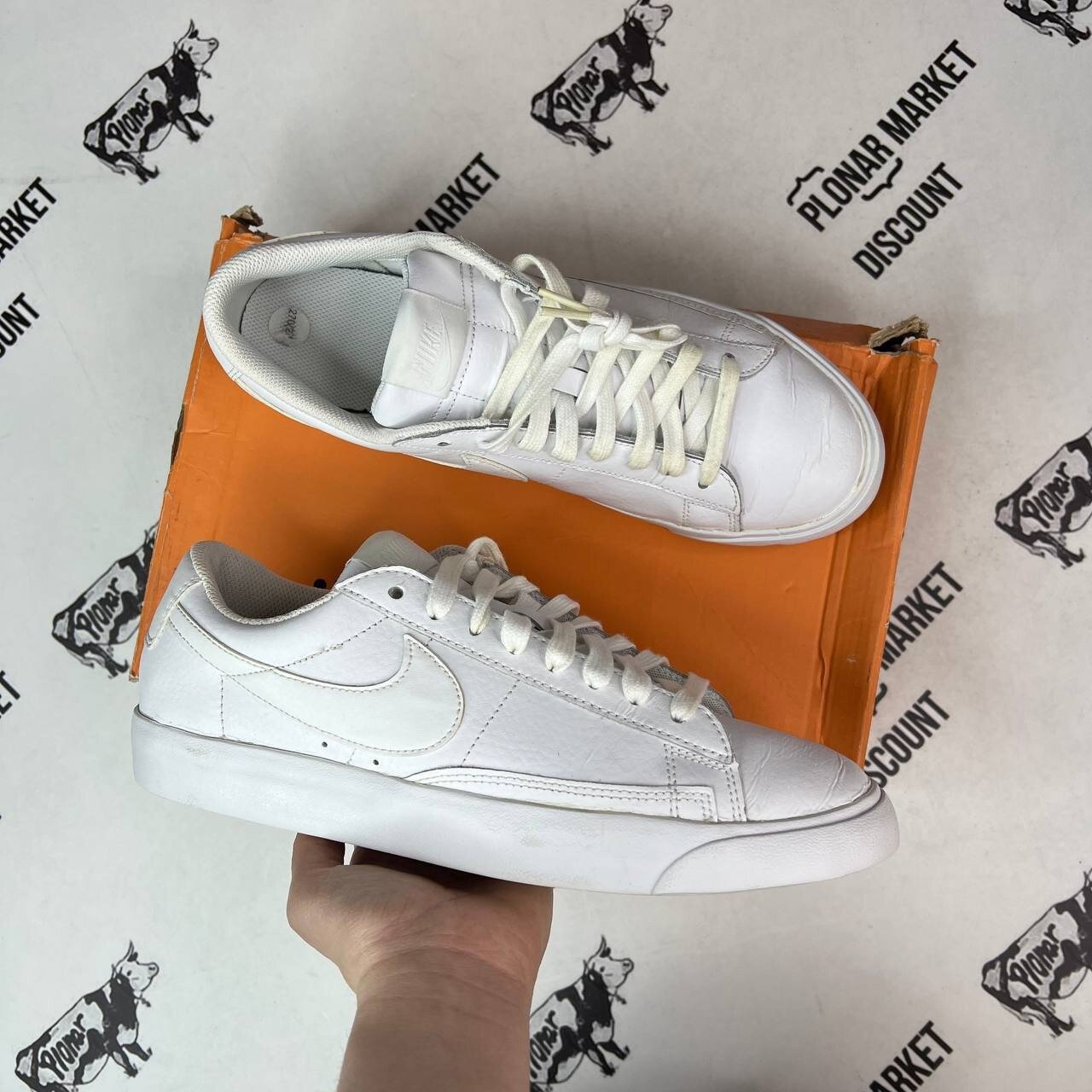 Кроссовки NIKE Blazer Low LE, размер 42,5 eu / 9 US / 27 см, белый комб.