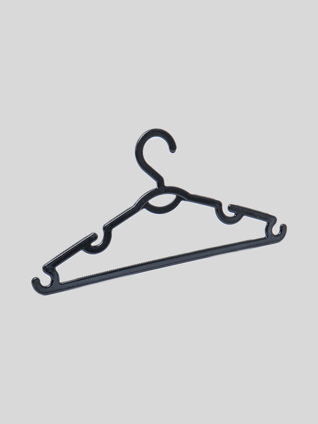 Набор вешалок "Black", с зубчиками, пластик, 10шт, ширина 43см — фото 1