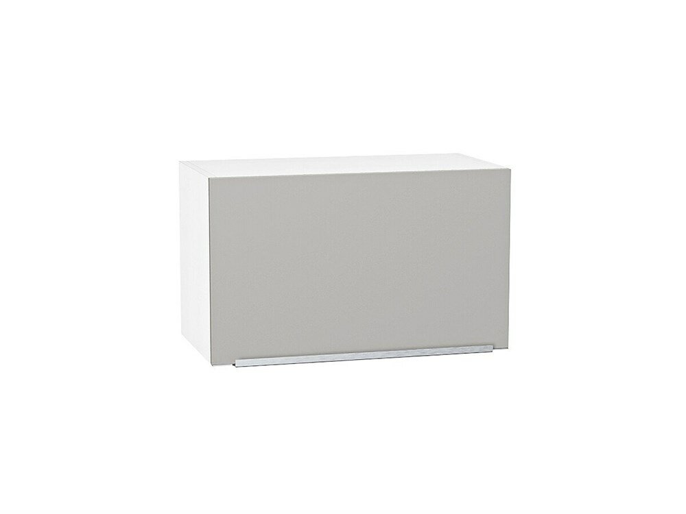 Кухонный Шкаф верхний горизонтальный Фьюжн Белый Silky Light Grey 360 600 каркас ЛДСП Белый фасад МДФ Silky Light Grey 358*600*320