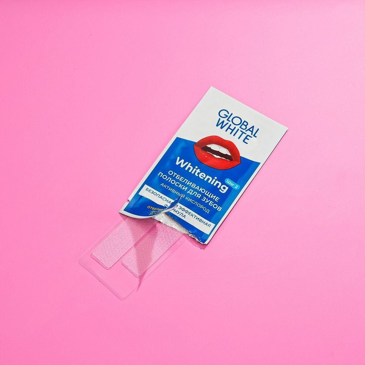 Картинки GLOBAL WHITE Полоски для отбеливания зубов Teeth Whitening Strips 7 дней, 7 шт.