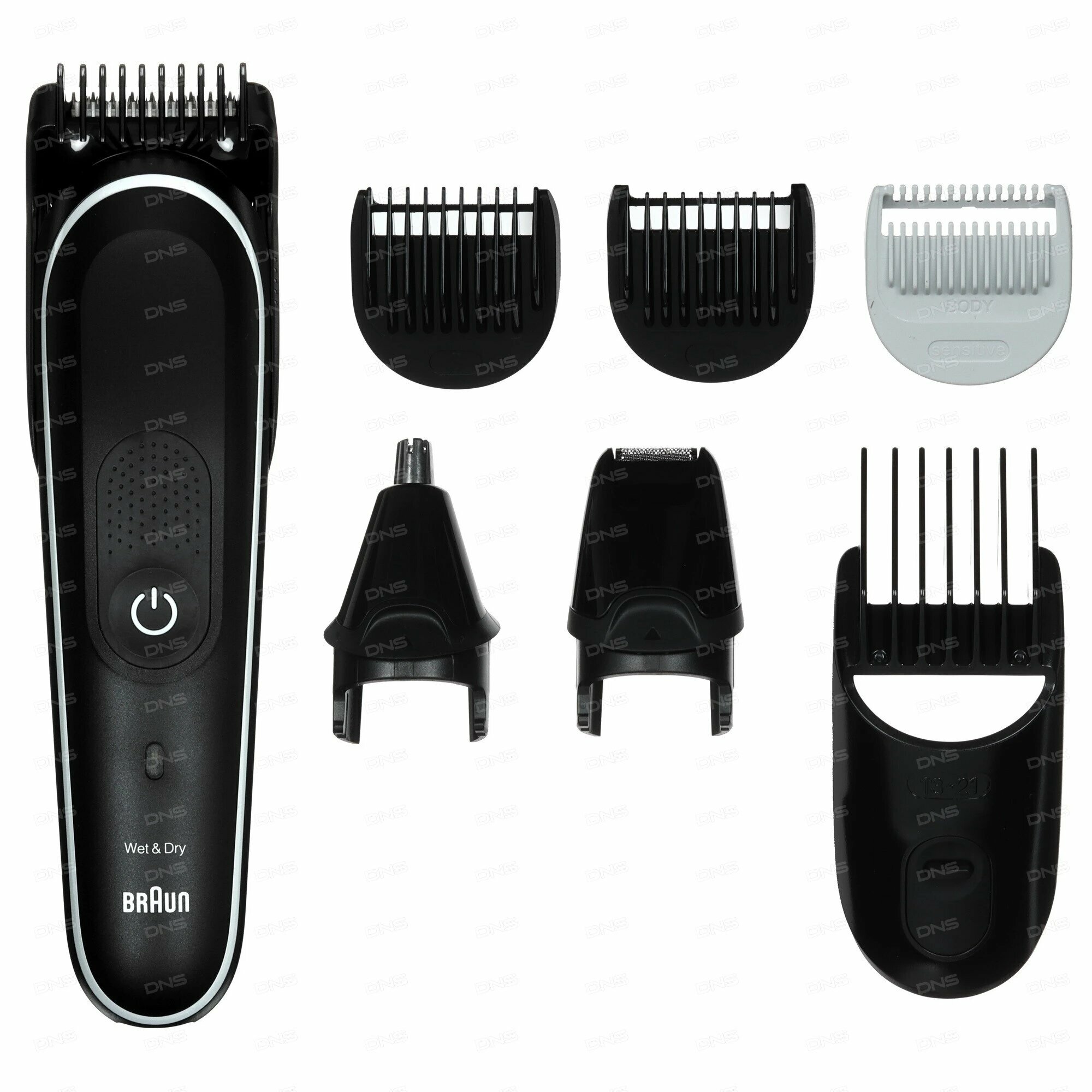 Триммер Braun MGK5420, 10 функций в 1, для волос, головы, лица, тела, серый, черный