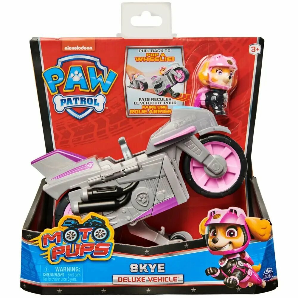 Paw Patrol Собачий патруль, Moto Pups Wildcat Deluxe Откатной мотоцикл с колесами и игрушечной фигуркой