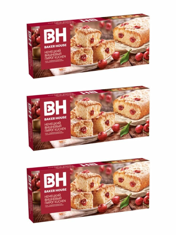 Baker House Пирог Kuchen Вишневый 350 г, 3 шт