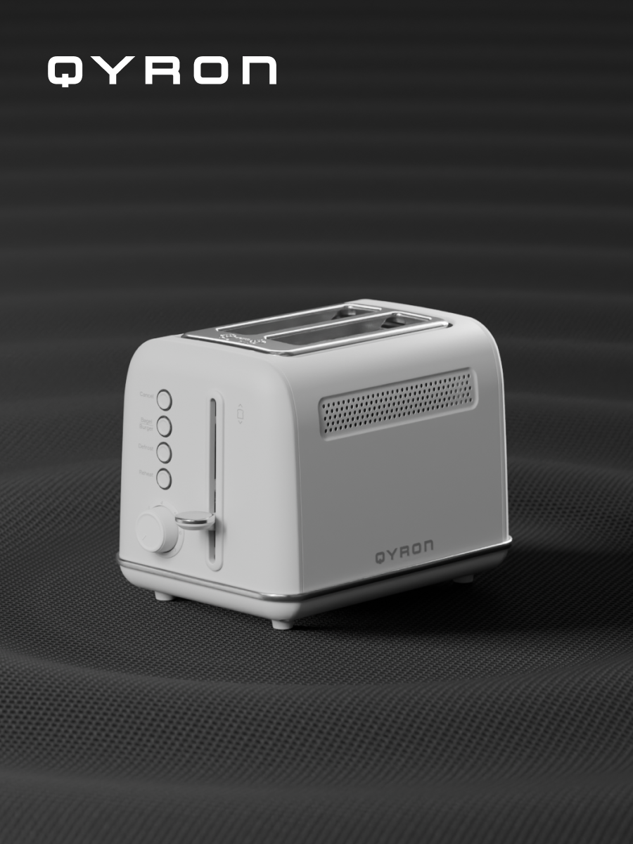Тостер для хлеба QYRON TS602, 7 степеней обжарки, нержавеющая сталь, режимы бейгл и бургер