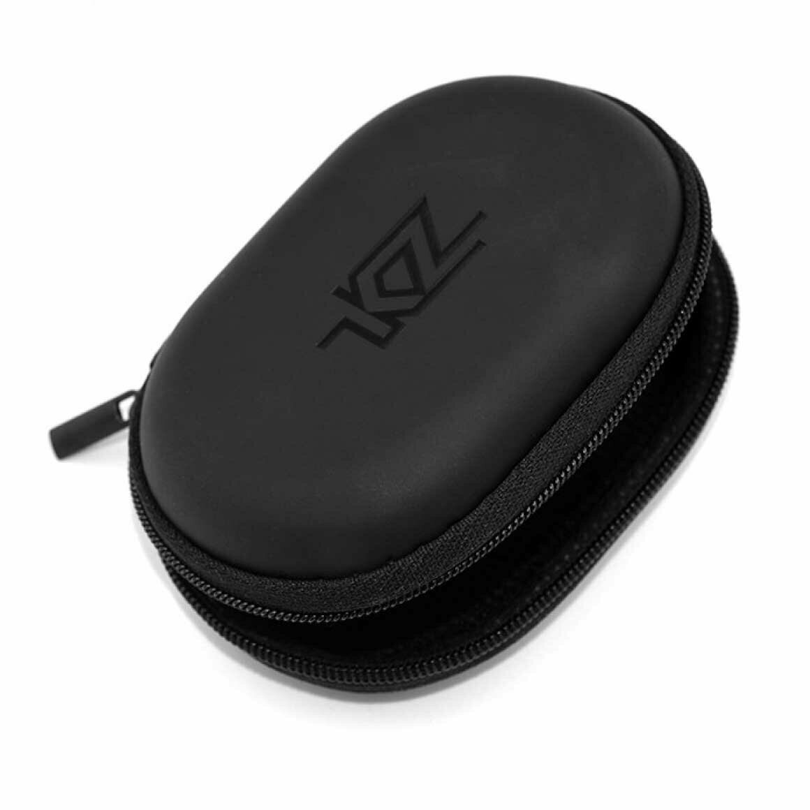Портативный чехол KZ - PU+EVA+Velvet для наушников, кабеля, карт памяти и пр. – черный