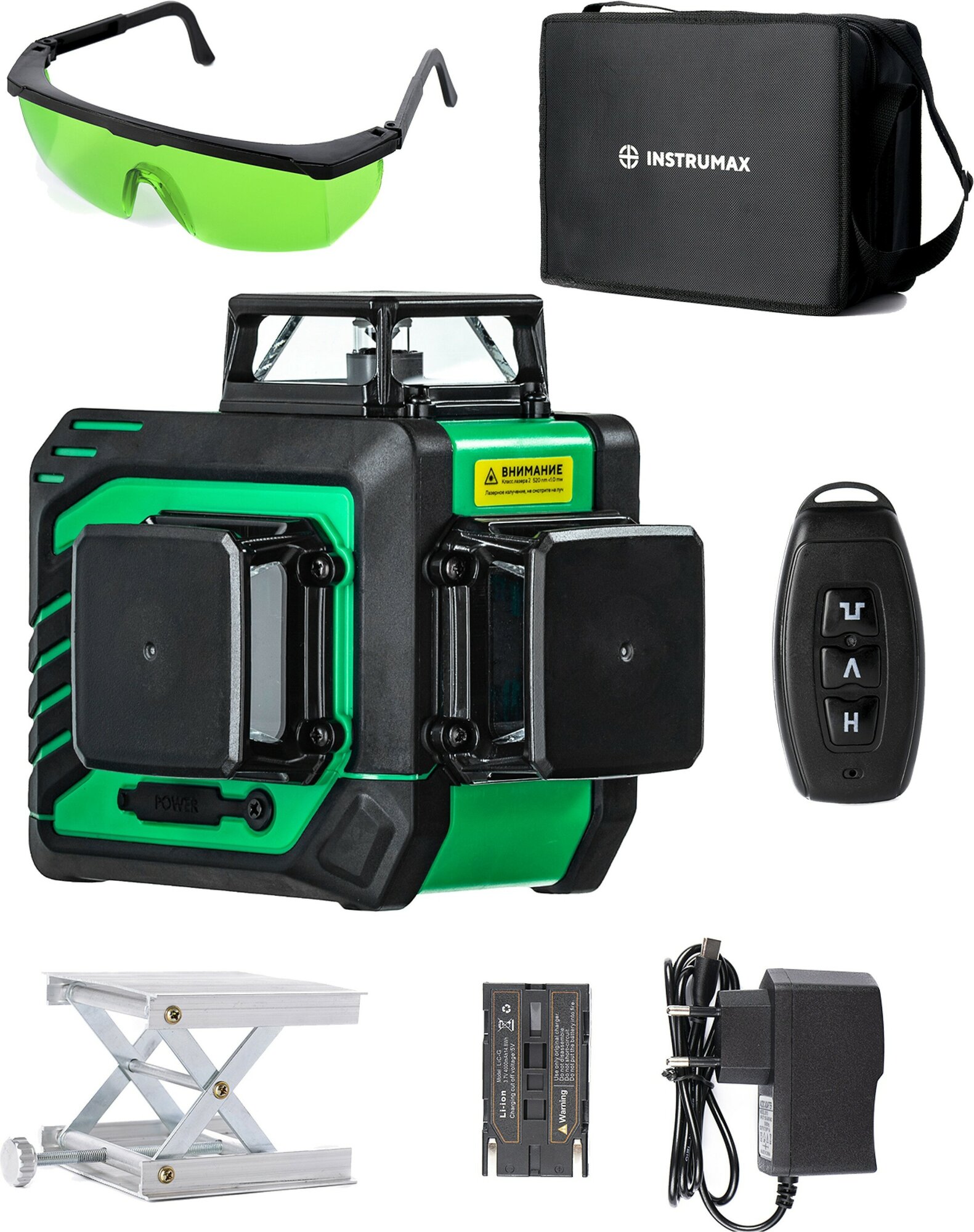 Уровень лазерный линейный нивелир зеленый луч INSTRUMAX Greenliner 3-360 Set (IM0149)