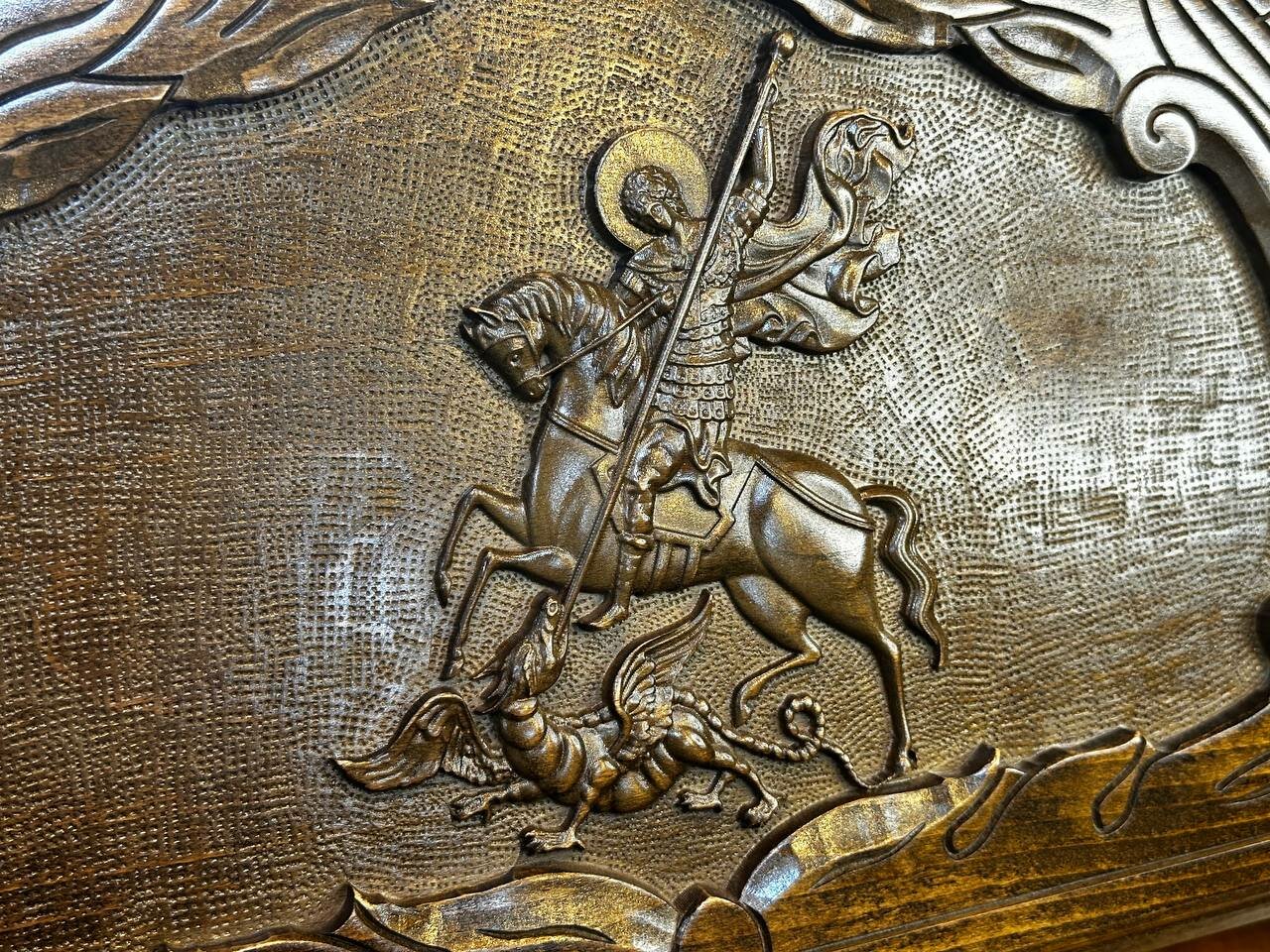 Нарды Handle Brand "Святой Георгий", ручная работа, складные, резные — фото 1