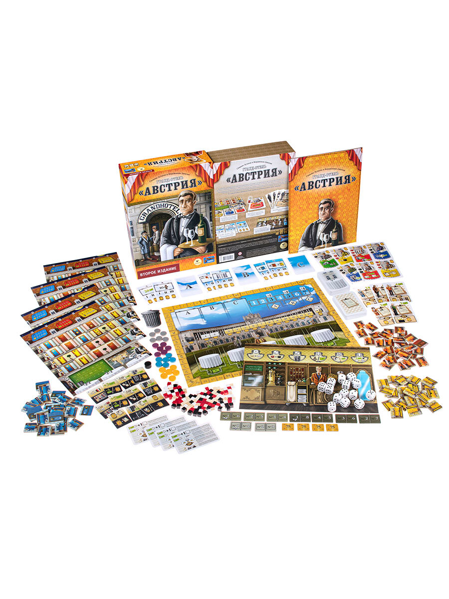 Настольная игра Crowd Games Гранд-отель Австрия. Второе издание (экономическая стратегия, от 1 до 4 игроков) — фото 1