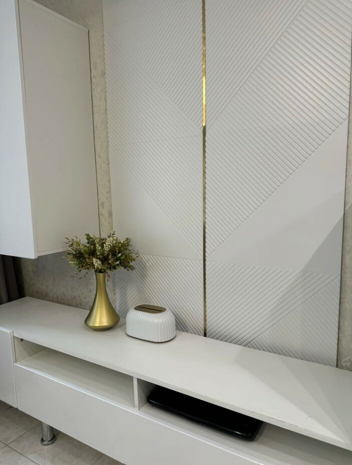 Стеновые панели Paneliavrora RILIEF МДФ 50x50 см 4 панели в упаковке цвет белый