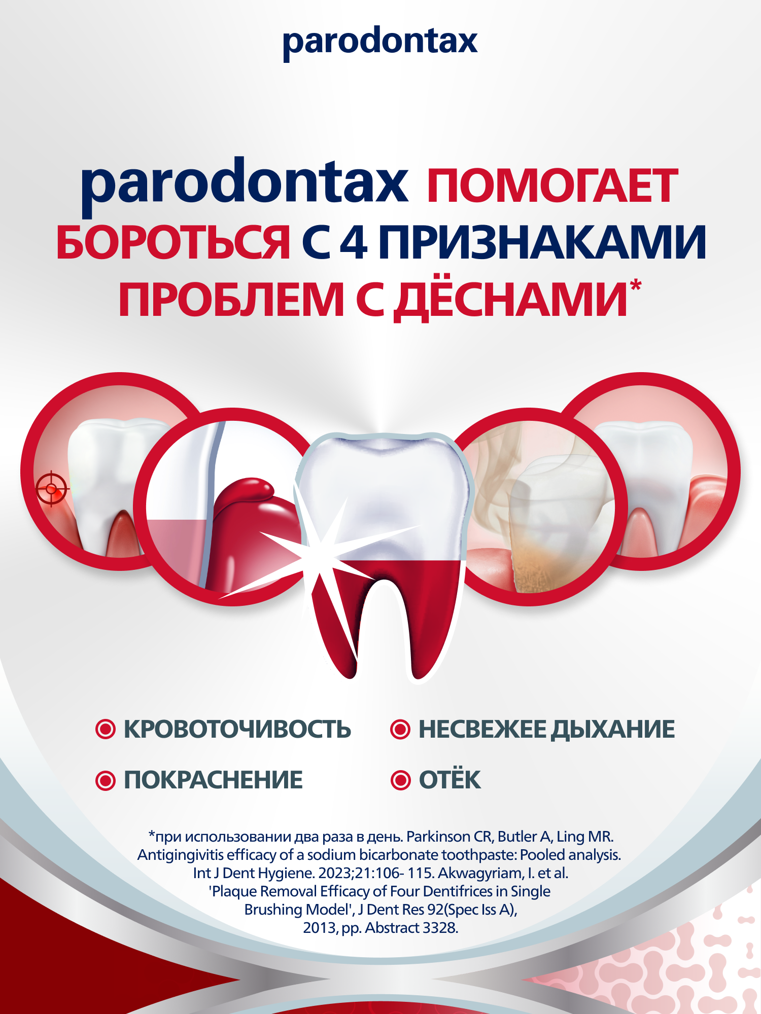 Зубная паста parodontax Комплексная Защита Отбеливающая для поддержания здоровья десен с фтором, 75мл*2шт — фото 1