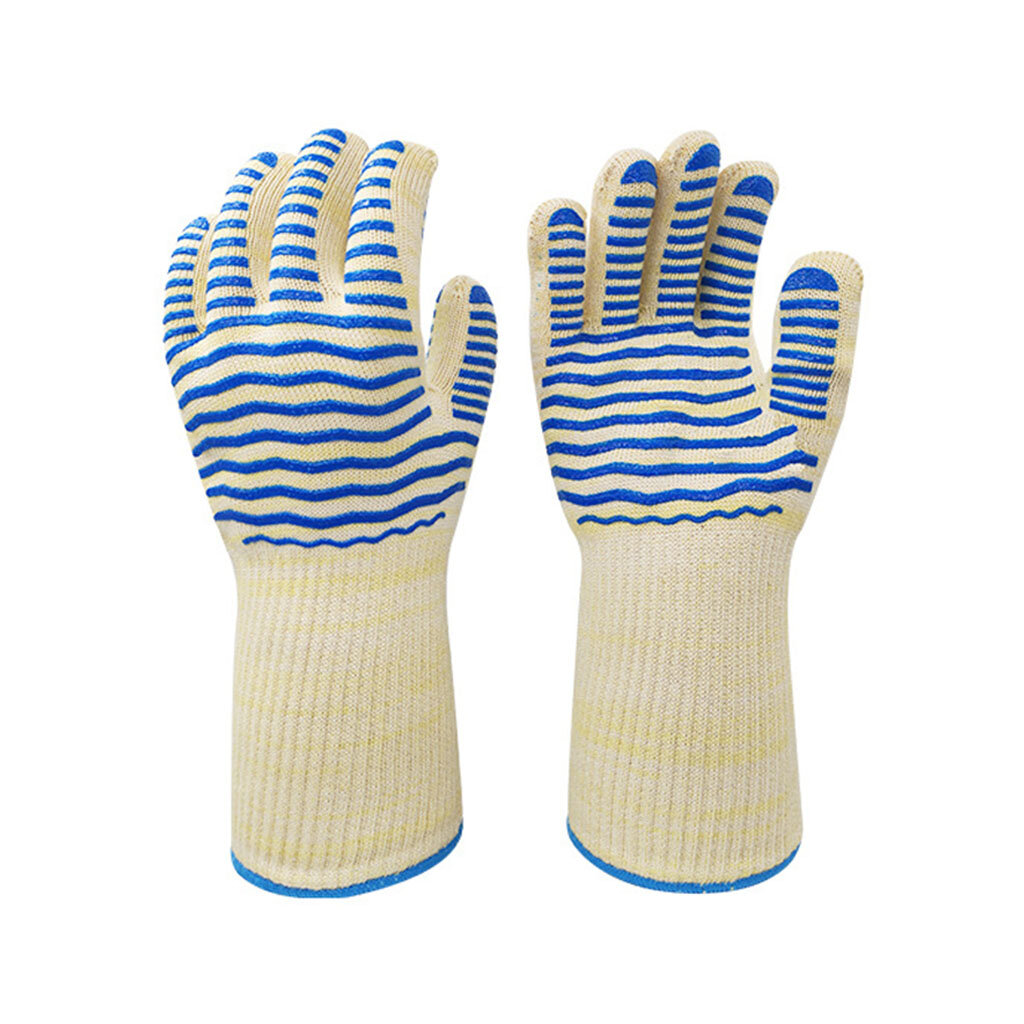 Heat Insulation Barbecue Gloves 500℃/932℉ High Temperature Resistant Oven Cooking Grill BBQ Mitt Protective Hand Cover