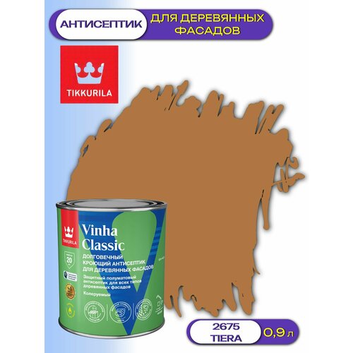 фото Кроющий антисептик / краска для деревянных фасадов tikkurila vinha classic (0,9л) 2675 tiera