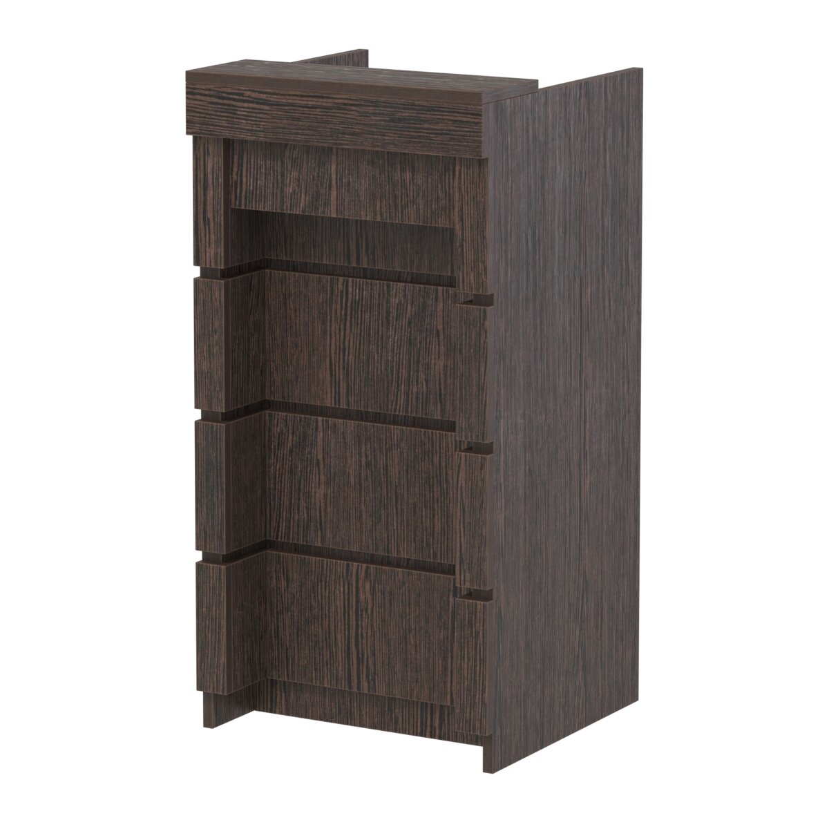 Торговый кассовый прилавок на колесах с утопленным фасадом №УФК-2-1, Дуб Венге