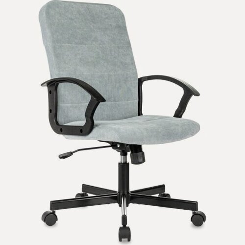 Изображение товара Кресло офисное Бюрократ Triest Fabric серо-голубой Light-28 крестов. металл черный