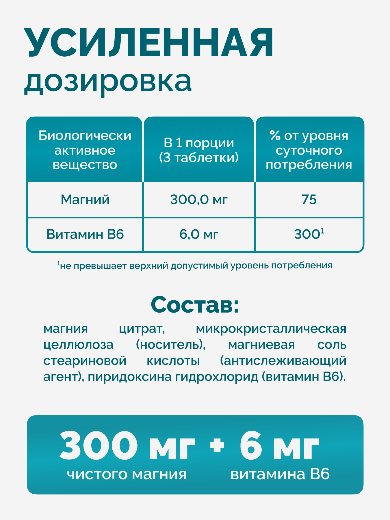 "Магний B6 Макс" - Цитрат магния и витамин B6 для борьбы с тревожностью и стрессом, 90 таблеток — фото 1
