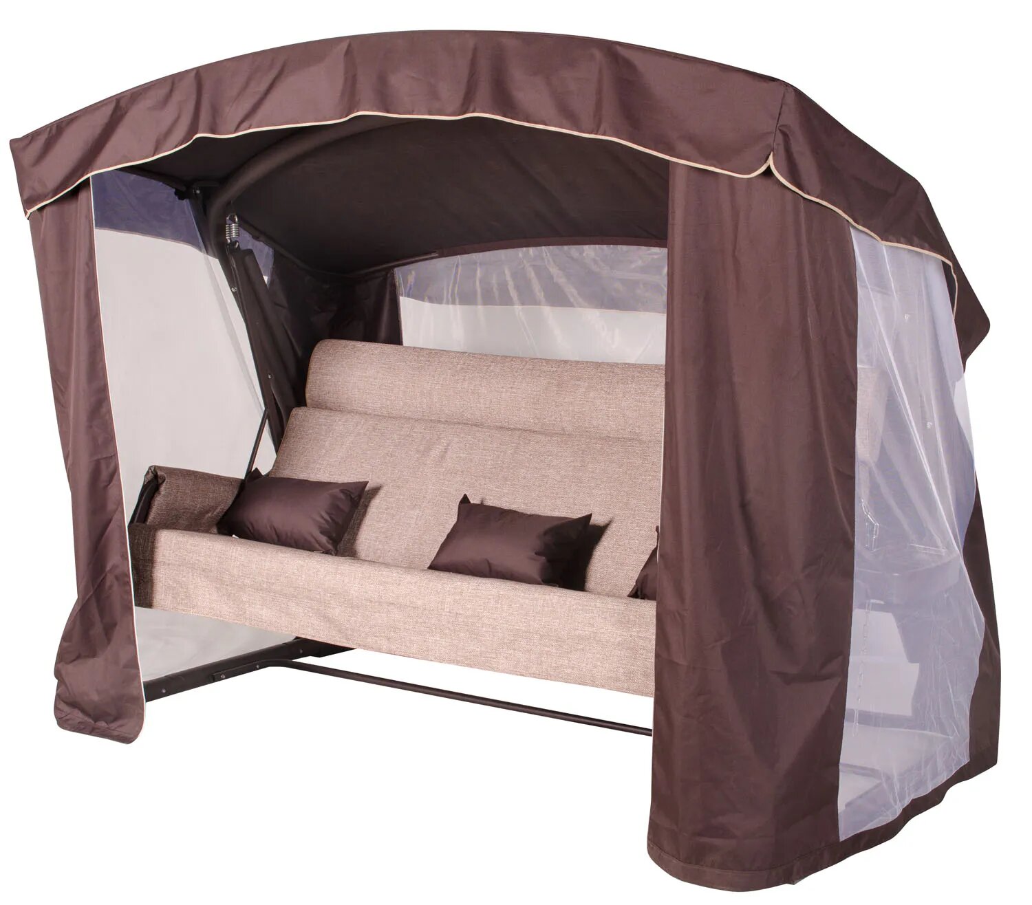 Качели садовые Удачная мебель Брауни 4-х местные до 380 кг шоколад