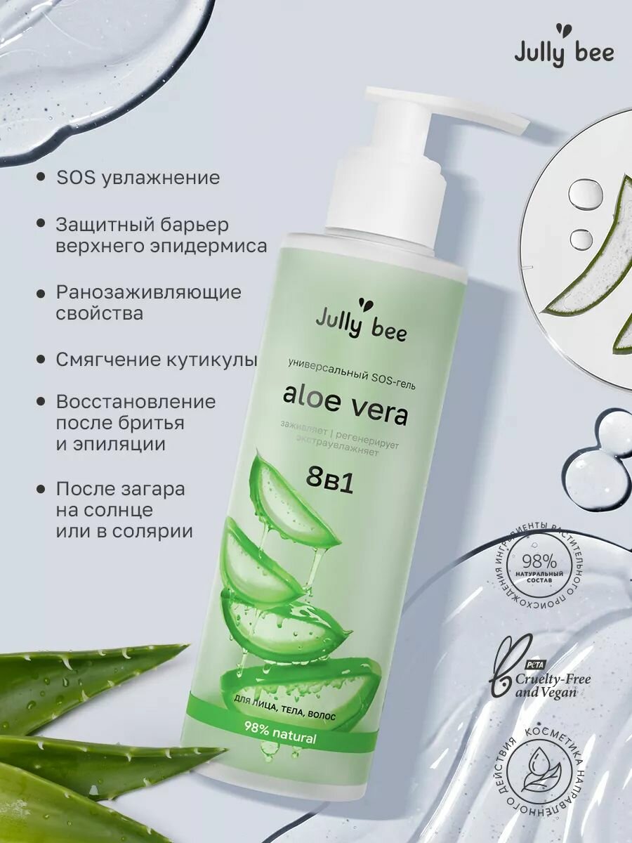 Универсальный увлажняющий гель алоэ, 250 мл. — фото 1