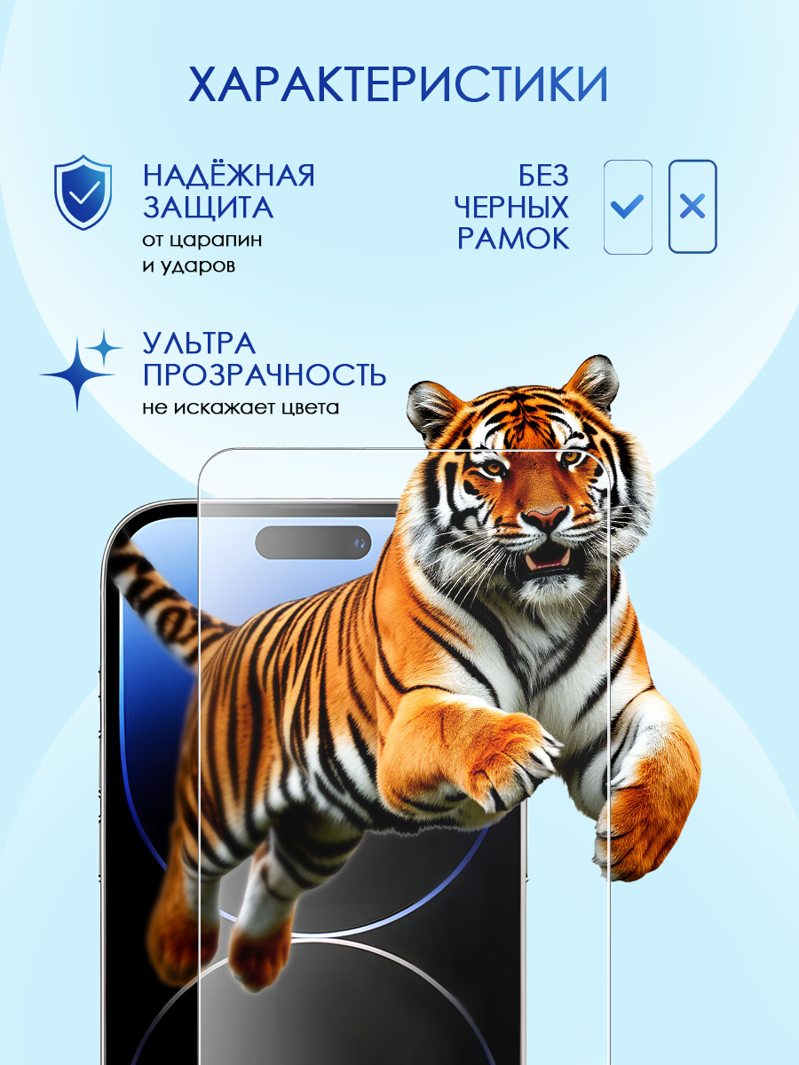 Стекло без рамок 5 шт iPhone 16 Pro Max / стекло на айфон 16 про макс — фото 1